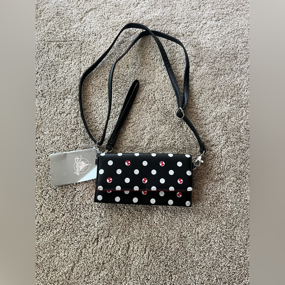 Chic Black Polka Dot Crossbody Bag
